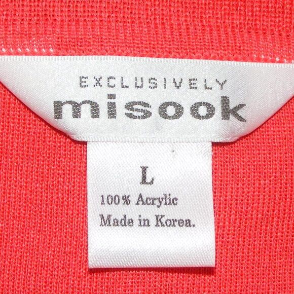 MISOOK Top, L, Sleeveless, Cowl neck, Acrylic, Exclusively Red orange - Picture 7 of 8